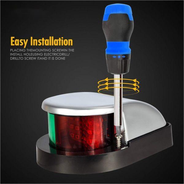 Boat Marine LED Navigation Lights Lamps，Front Boat Bow Stern for Small Boat Pontoon Yacht Skeeter