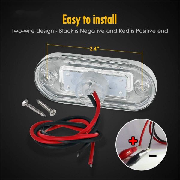 Oblong Courtesy Light Marine Boat Deck Transom Stern LED Light for Yacht Pontoon Fishing Boat Kayak Sailboat, Sealed Boat Cabin Lights