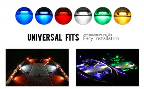 Oblong Courtesy Light Marine Boat Deck Transom Stern LED Light for Yacht Pontoon Fishing Boat Kayak Sailboat, Sealed Boat Cabin Lights