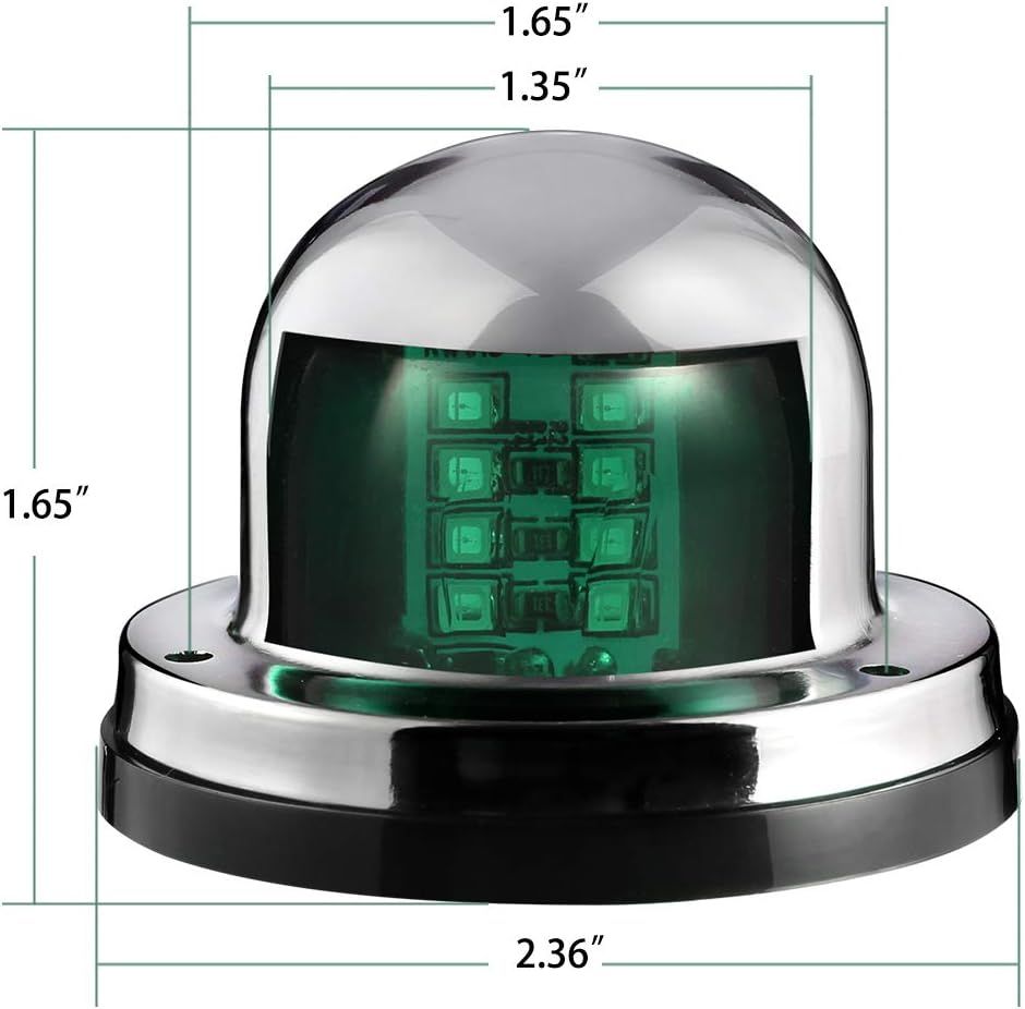 Round Marine Boat Light Red Green LED Bow Navigation Lights Deck Side Port Starboard Lights Sailing Signal Light