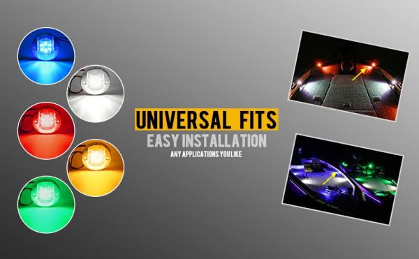 3" Inch Round Chrome Marine Boat Lights LED Transom Mount Stern Anchor Navigation Lights IP67 Waterproof, Boat LED Stern Lights