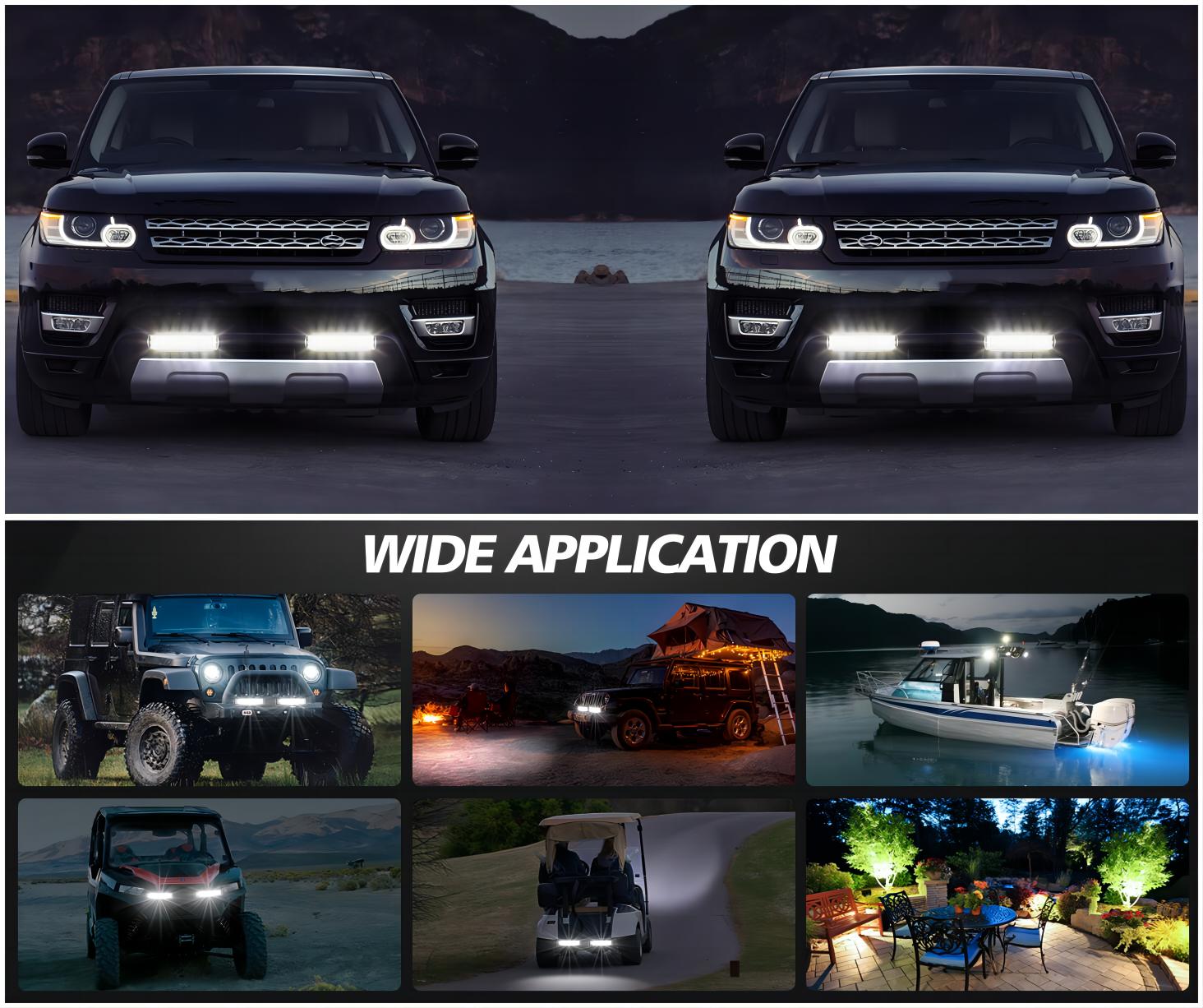 6.3 inch 36W Waterproof Led Boat Lights White Beam IP67 Waterproof Deck Dock Marine Light 4000LMS 150°Flood Light