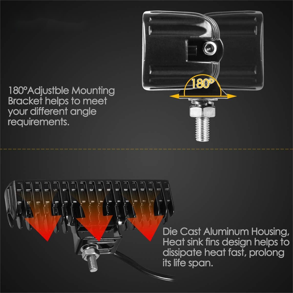 6" LED Light Bar White 18W 6500K Super Bright Spot Work Pods Single Row Off Road Driving Fog Boat Light Waterproof SUV ATV