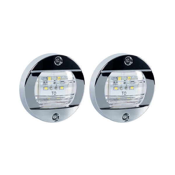 3" Inch Round Chrome Marine Boat Lights LED Transom Mount Stern Anchor Navigation Lights IP67 Waterproof, Boat LED Stern Lights