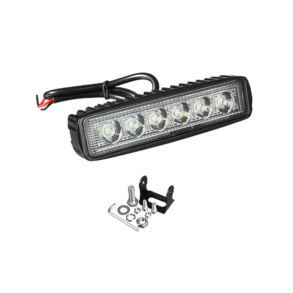 6" LED Light Bar White 18W 6500K Super Bright Spot Work Pods Single Row Off Road Driving Fog Boat Light Waterproof SUV ATV