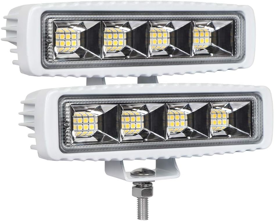 6.3inch Exzeit Waterproof Led Marine Boat Lights, 36W Deck/Dock Marine Lights 4000LMS 120°Flood Light,  12/24 V Led Light Bar