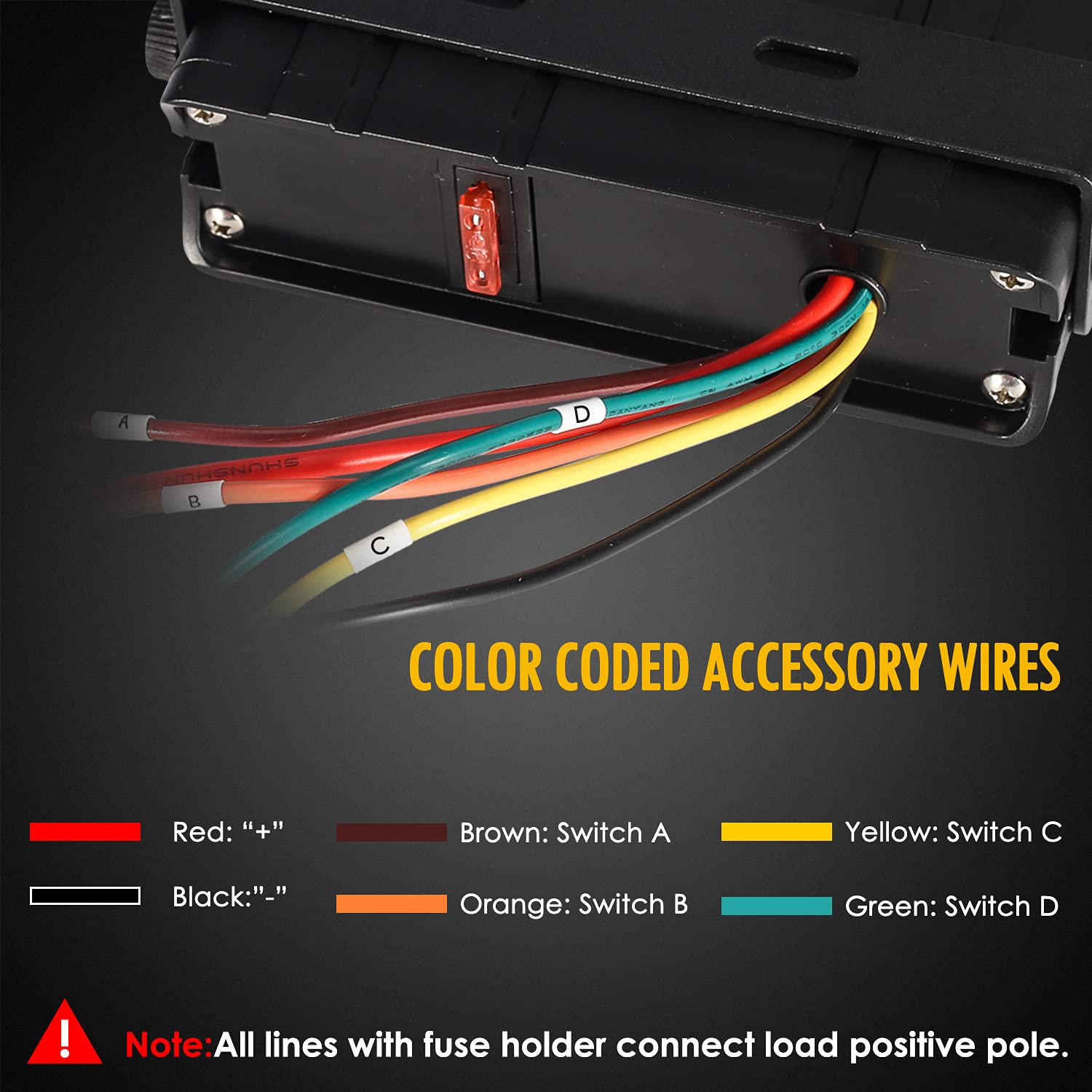 4 Gang Rocker Switch Box SPST Toggle Switch Panel for Automotive Cars Truck Vehicles Kayak Pontoon Boat RVs Campers SUV 12V 24V 20A dc Switch Panel 60Amp Max