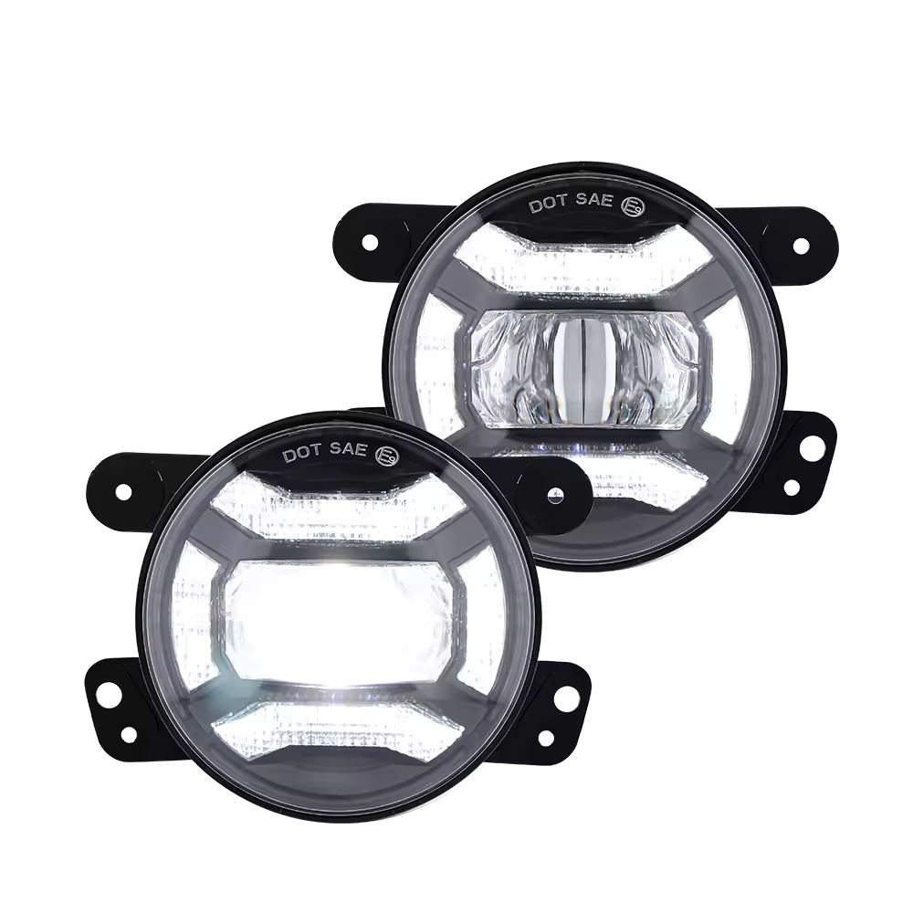 4 Inch Round Led Fog Lights for car White Halo DRL 30W Driving Fog Lamp Off-Road Kit For Jeep Wrangler JK 2007-2018