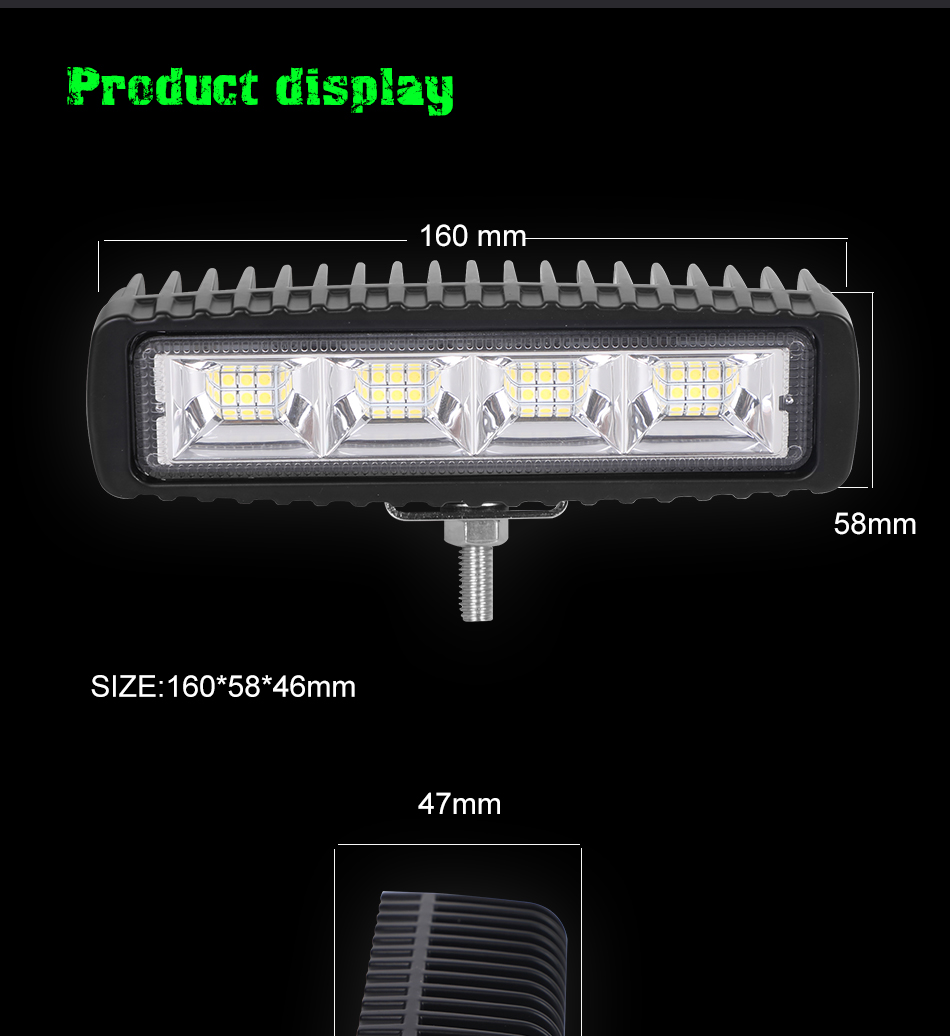6.3inch Exzeit Waterproof Led Marine Boat Lights, 36W Deck/Dock Marine Lights 4000LMS 120°Flood Light, 12/24 V Led Light Bar