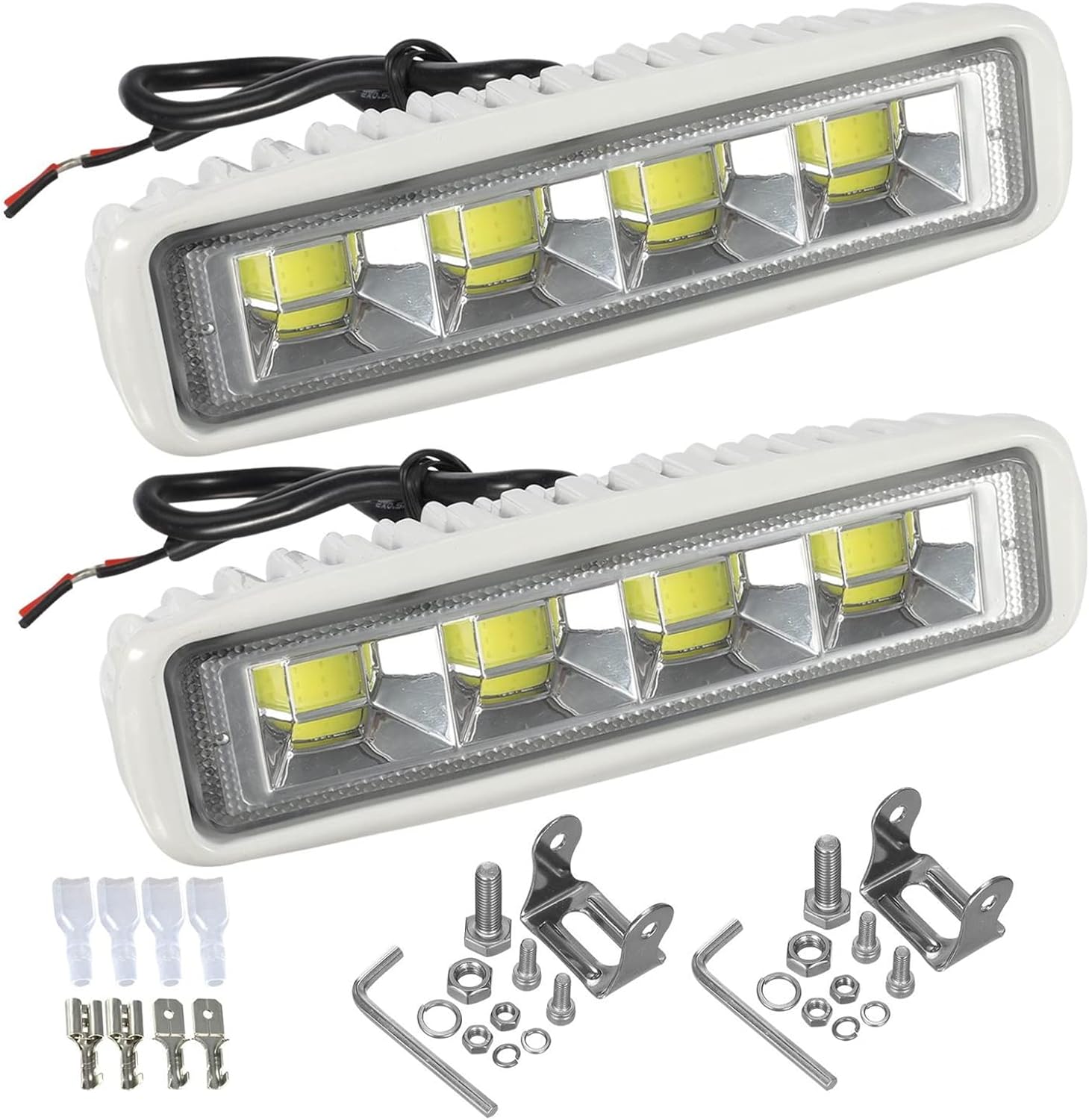 6.3inch Exzeit Waterproof Led Marine Boat Lights, 36W Deck/Dock Marine Lights 4000LMS 120°Flood Light, 12/24 V Led Light Bar