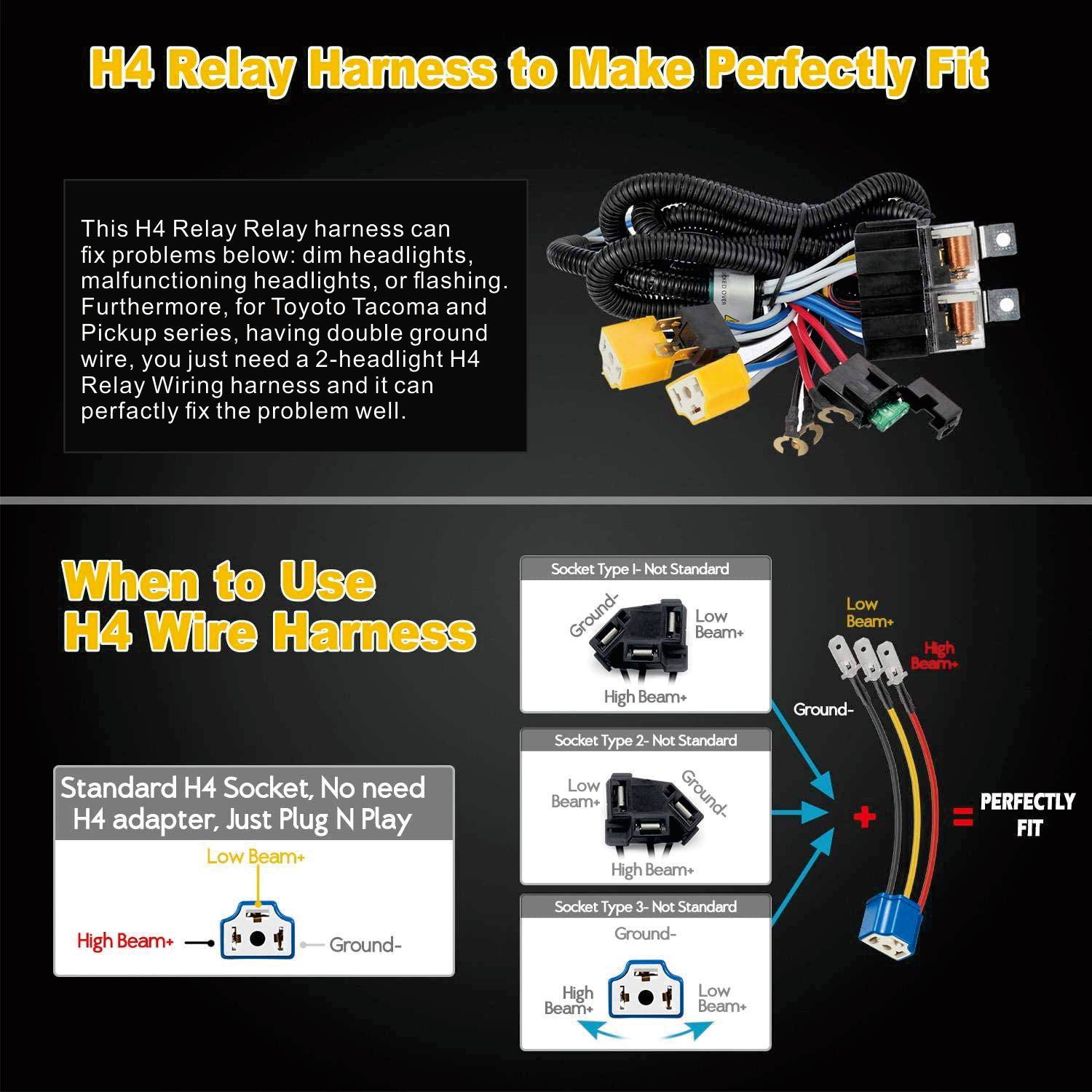 New 110W 5x7 Inch Led Headlights 7x6 LED Headlamp DOT Approved with High Low Beam H6054 6054 Led Headlight Compatible with Jeep YJ Cherokee XJ H5054 H6054LL 6052 6053(Pair)