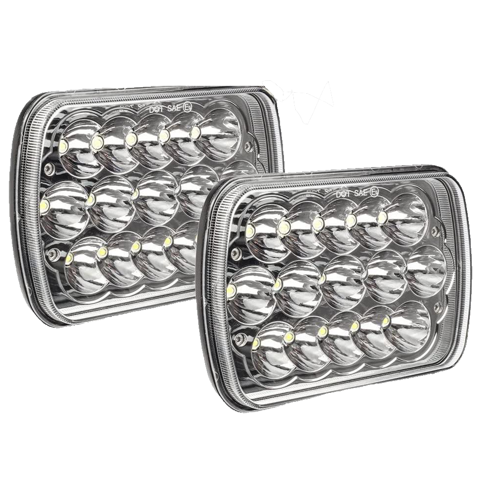 Rectangle H6054 LED Headlights 5x7 7x6 Headlamp Hi/Low Sealed Beam H4 9003 Plug 6054 H5054 Compatible with S10 Blazer Express Van/Wrangler YJ XJ Cherokee Truck Van