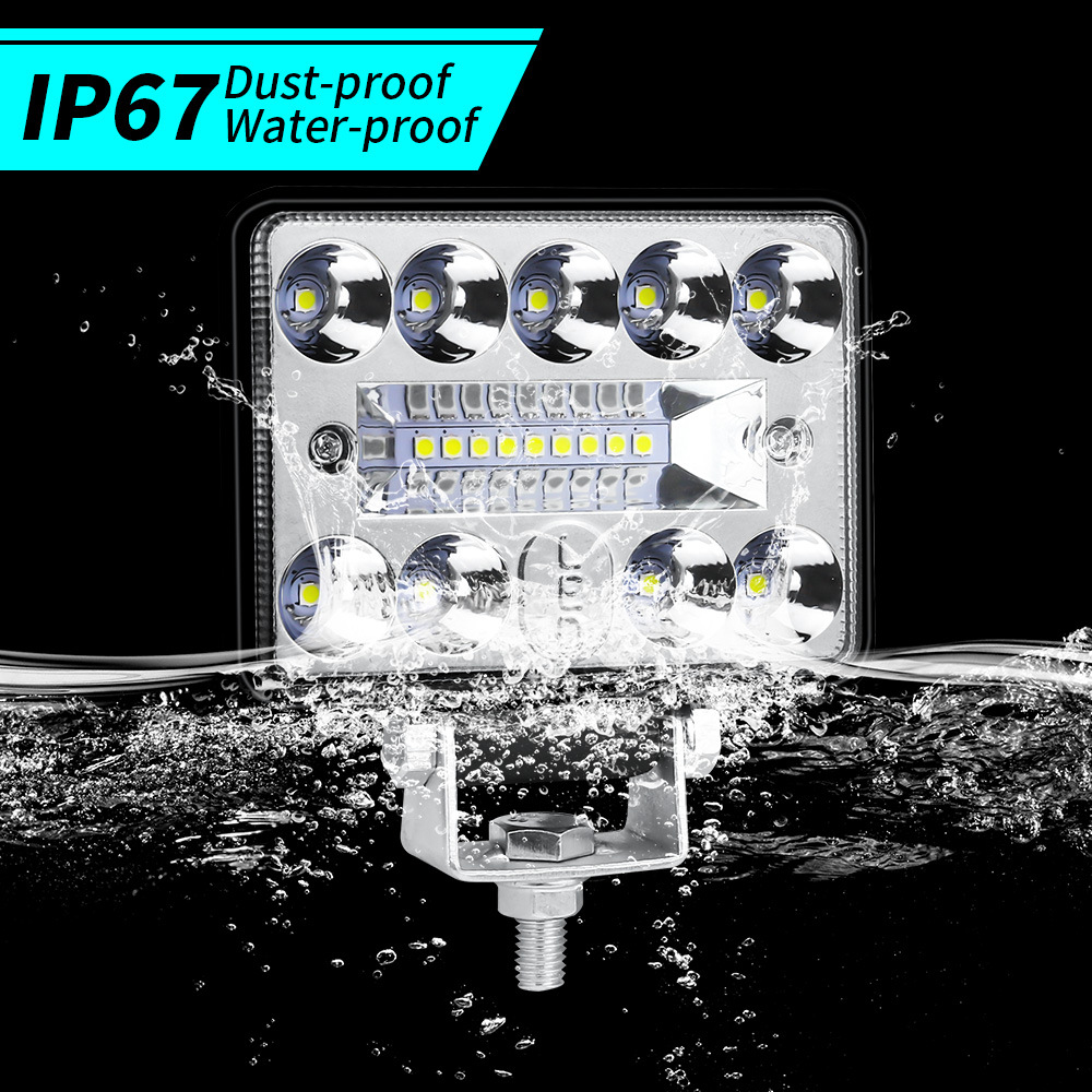 3Inch 54W 18 led square work light for Automobiles, Motorcycles, Off-Road Vehicles, Trucks, Forklifts, ATVs, Construction Vehicles, Boats