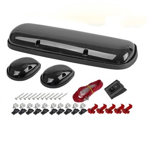 Smoke Cover Lens Cab Marker Roof Running Top Lights Assembly with Silverado/Sierra 1500 1500HD 2500 2500HD 3500 2002-2007 Truck