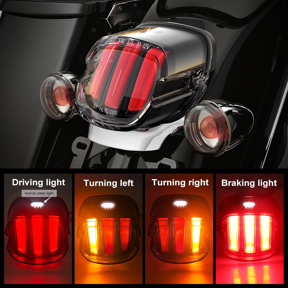 LED Eagle Claw Tail Brake Light with Turn Signal for Motorcycle Sportster Dyna Fatboy Softail DOT E-mark Approved