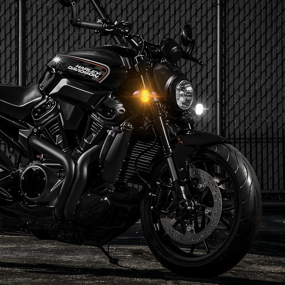 3 1/4″ LED Motorcycle Amber Turn Signal Lights for Motorcycle Road Glide Road King Softail Ultra Classic Ultra Limited Electra Glide Front Rear Indicators with DRL