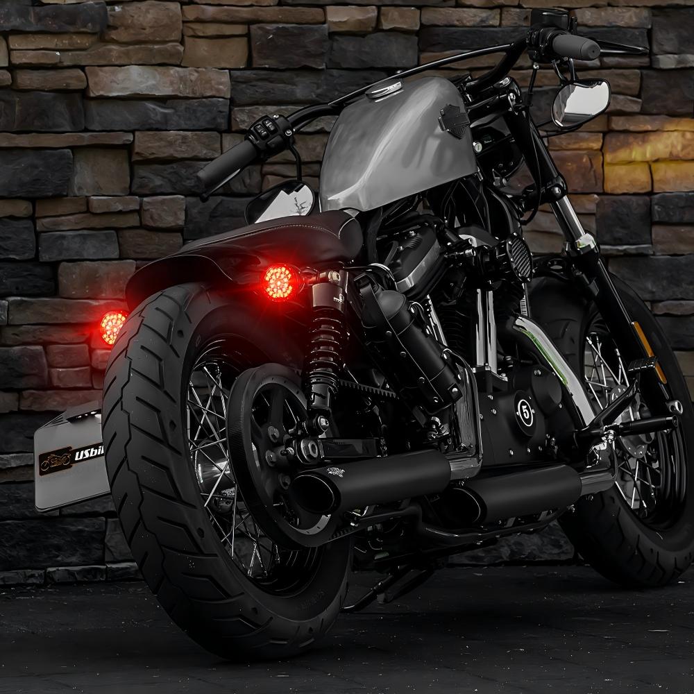 3 1/4″ LED Motorcycle Amber Turn Signal Lights for Motorcycle Road Glide Road King Softail Ultra Classic Ultra Limited Electra Glide Front Rear Indicators with DRL