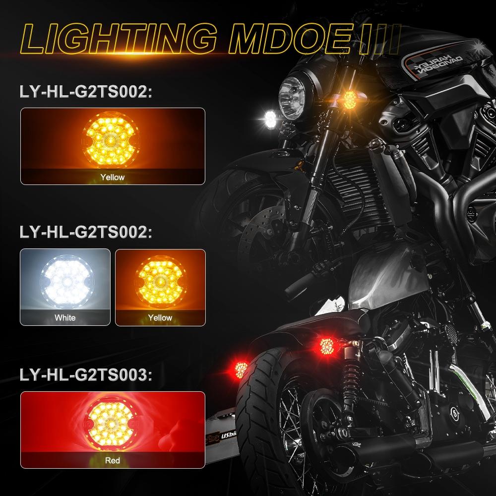 3 1/4″ LED Motorcycle Amber Turn Signal Lights for Motorcycle Road Glide Road King Softail Ultra Classic Ultra Limited Electra Glide Front Rear Indicators with DRL