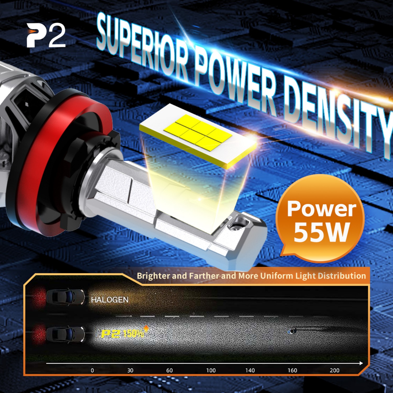 110W 12000 LM Ultra-Bright 6500K Bulbs with Cooling Fan Plug and Play Headlight BulbS